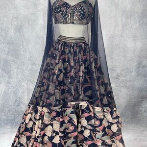 Floral Navy Skirt